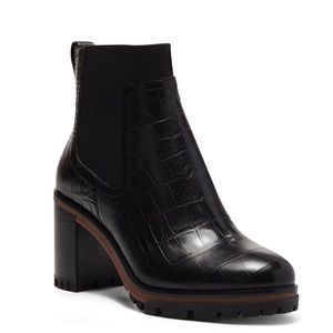 Vince Camuto Dennie Bootie Black Croc